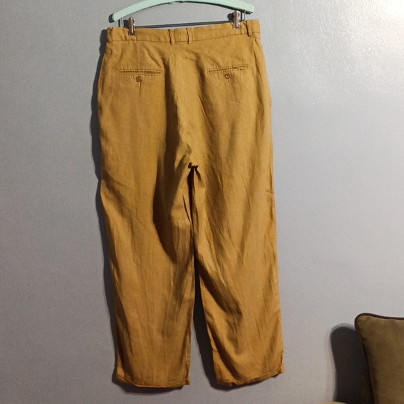 Maltos tan linen & rayon vintage dress slacks 34W - Picture 11 of 17